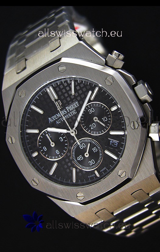 Audemars Piguet Royal Oak Chronograph Black Dial Swiss Quartz Replica Watch - 41MM