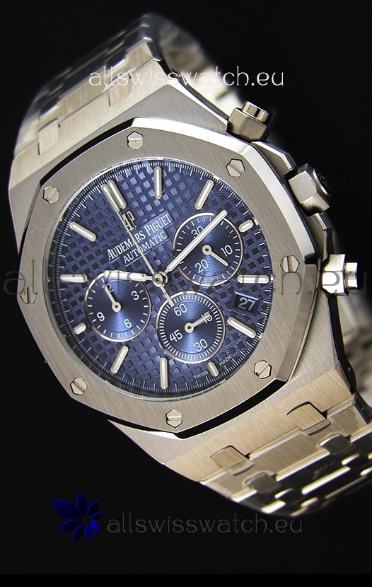 Audemars Piguet Royal Oak Chronograph Blue Dial Swiss Quartz Replica Watch - 41MM