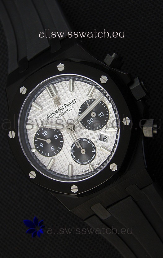 Audemars Piguet Royal Oak Chronograph Silver Toned Dial Black Subdials Swiss Replica Watch