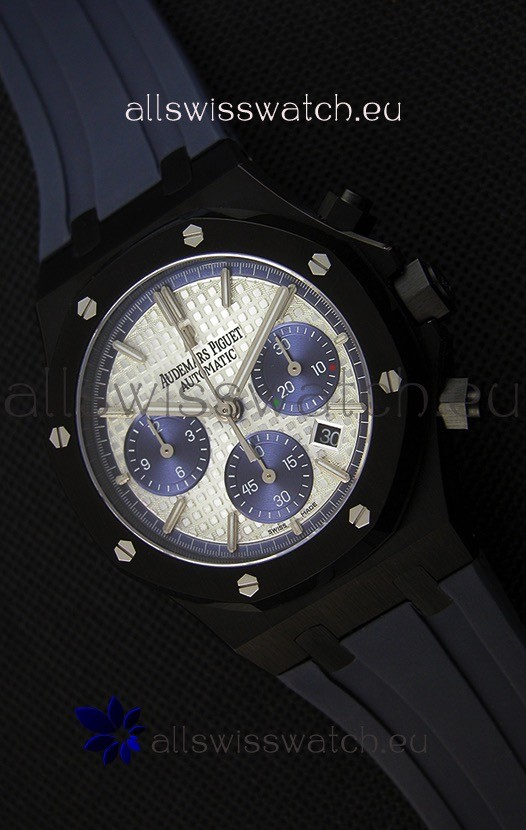 Audemars Piguet Royal Oak Chronograph Silver Toned Dial Blue Subdials Swiss Replica Watch