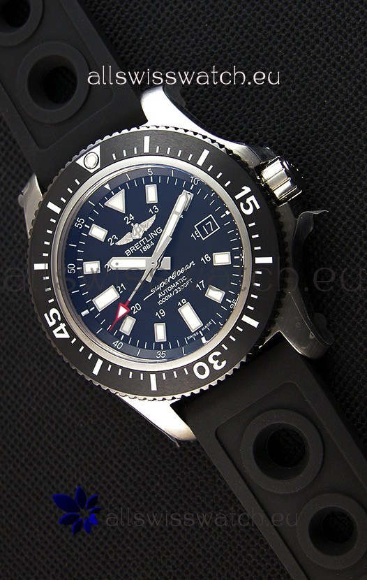 Breitling SuperOcean 44 Special Steel Swiss Replica Watch with Rubber Strap
