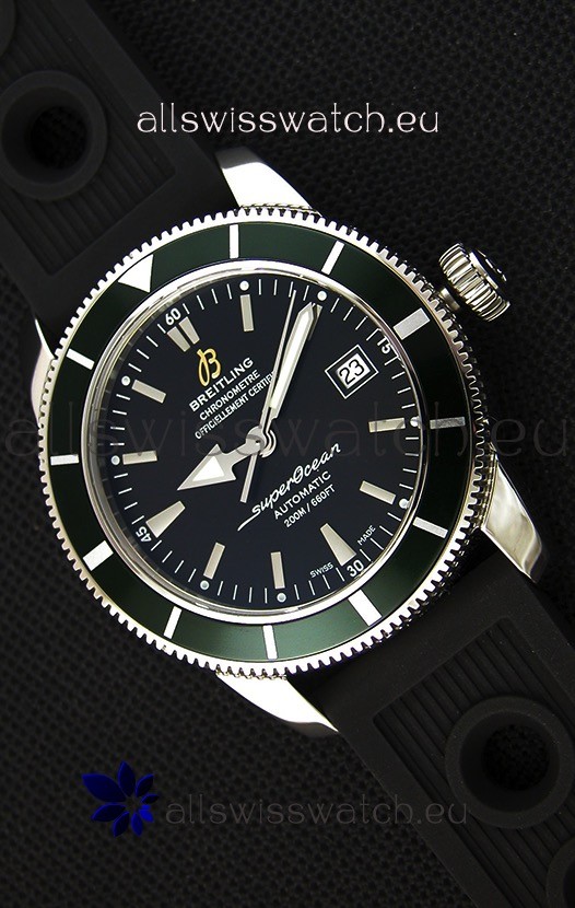 Breitling SuperOcean Heritage II B20 42MM Black Dial Green Bezel Swiss Replica Watch - 1:1 Mirror Edition