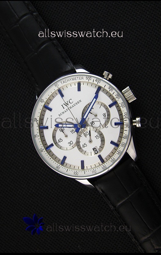 IWC Schaffhausen Japanese Replica Watch Quartz Movement in White Dial 