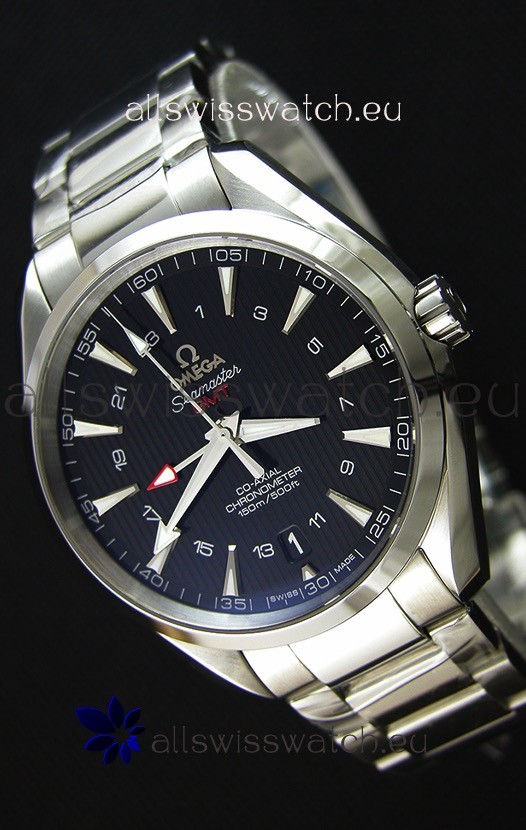 Omega Seamaster Aqua Terra GMT 150M 43MM 1:1 Mirror Replica Watch Black Dial