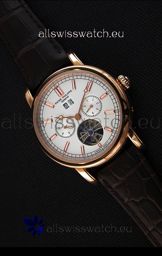 Patek Philippe Japanese Tourbillon Replica Watch in Pink Gold Case