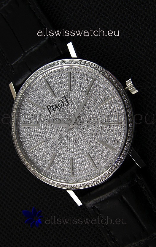 Piaget Altiplano G0A36128 Paved Diam Dial Swiss Quartz Replica Watch in Steel Case