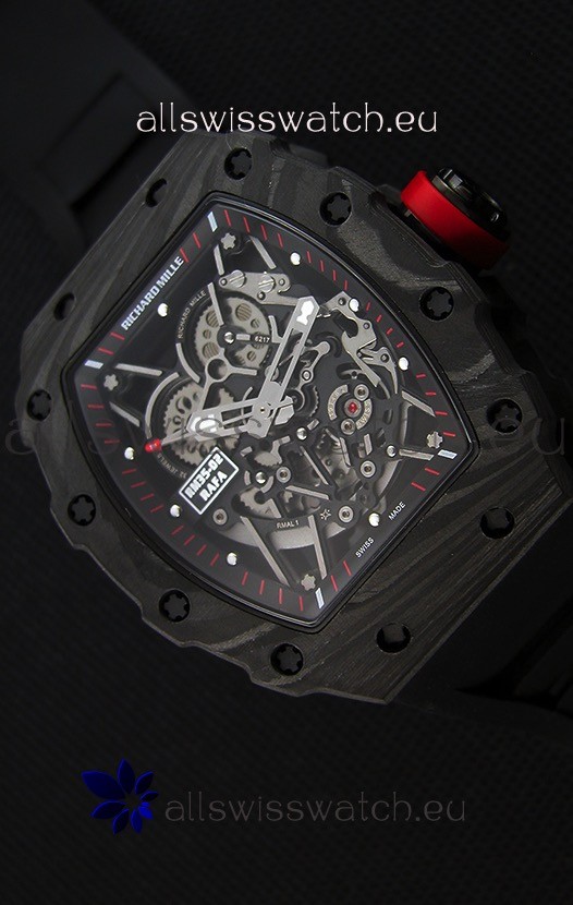 Richard Mille RM35-2 Rafael Nadal Forged Carbon Case with Black Rubber Strap