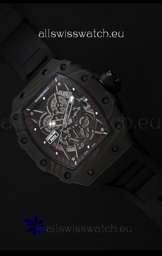 Richard Mille RM35-2 Rafael Nadal Forged Carbon Case with Black Strap