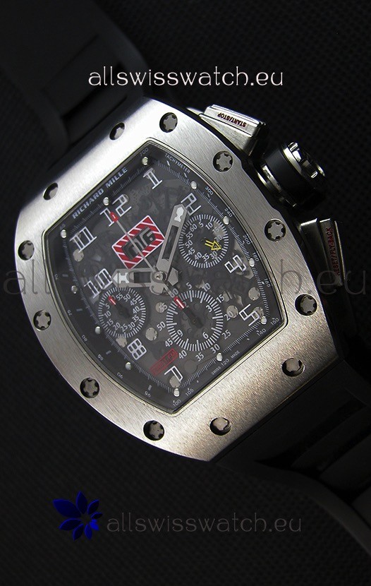 Richard Mille RM011-FM Felipe Massa One Piece Titanium Case Watch in Black Strap