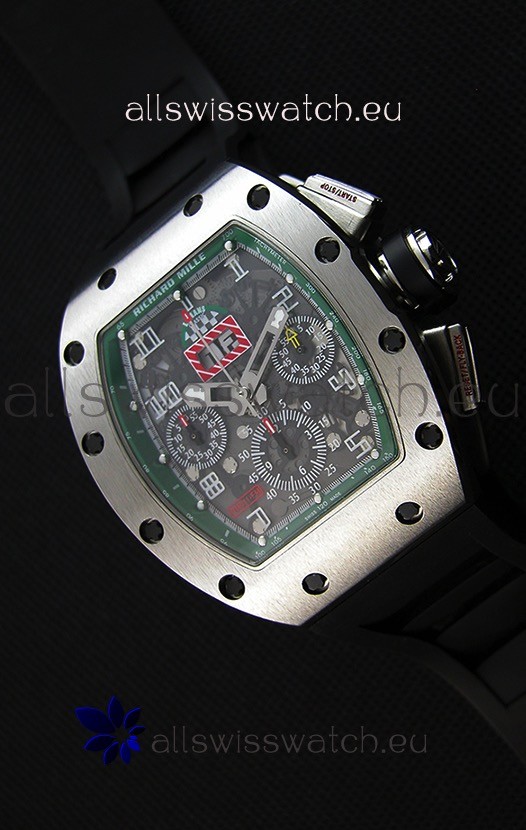 Richard Mille RM011-FM Felipe Massa One Piece Titanium Case Watch in Black Strap