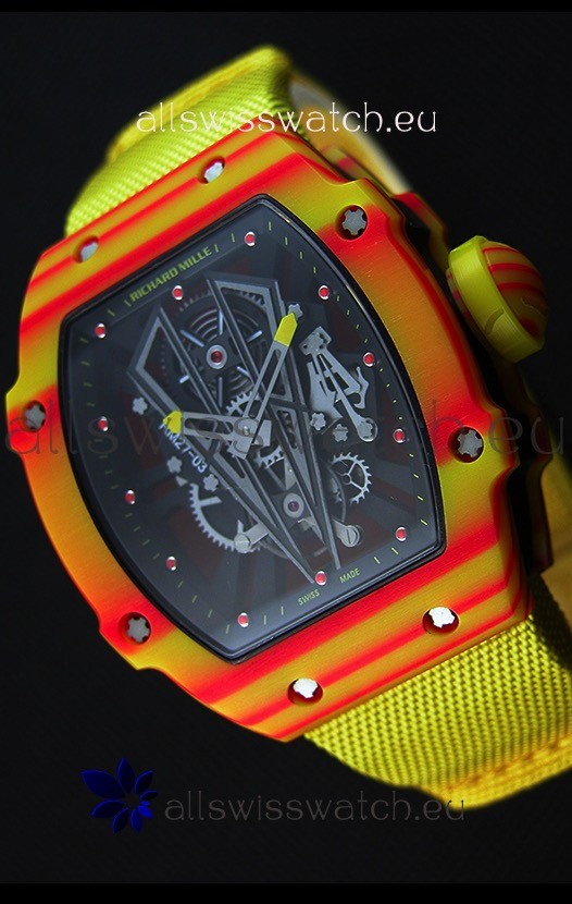 Richard Mille 27-03 Tourbillon Rafael Nadal Forged Carbon Swiss Replica Watch 