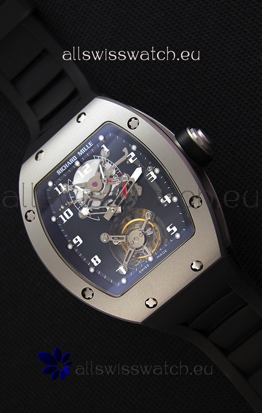 Richard Mille RM001 Evolution Tourbillon Swiss Replica Watch with Bead Blasted Satin Matte Case