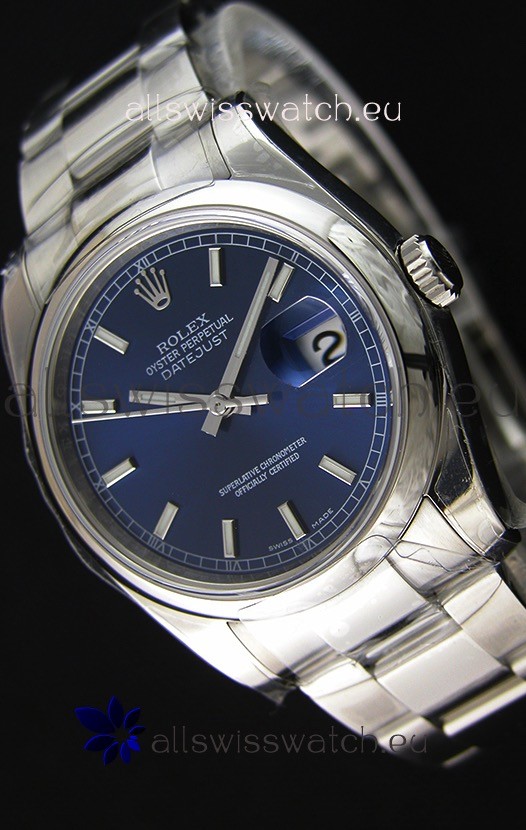 Rolex Datejust 36MM Cal.3135 Movement Swiss Replica Blue Dial Oyster Strap - Ultimate 904L Steel Watch 