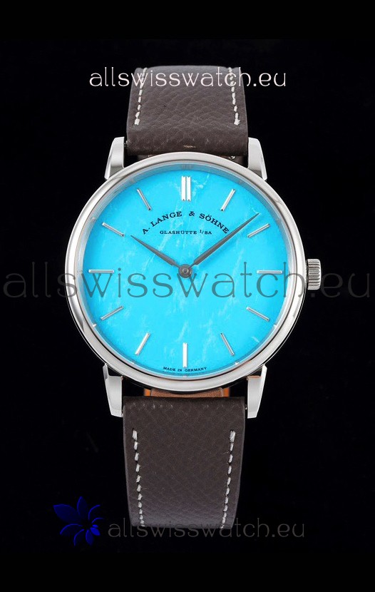 A.Lange & Sohne Saxonia Thin Swiss Replica Watch Steel Case Tiffany Blue Dial