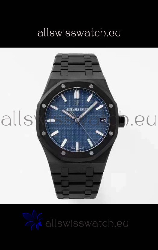 Audemars Piguet Royal Oak PVD Coated Swiss Replica Watch 3120 Swiss Movement - Blue Dial 