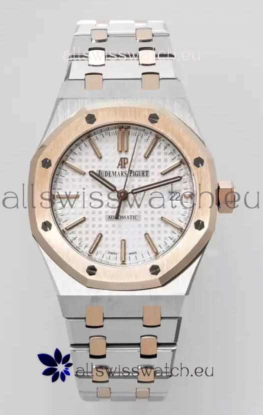Audemars Piguet Royal Oak 37MM Two Tone White Dial Watch in 3120 Movement - 1:1 Mirror Replica