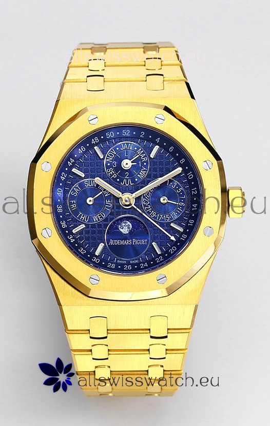 Audemars Piguet Royal Oak Perpetual Calendar Swiss Replica 904L Steel in Yellow Gold Casing