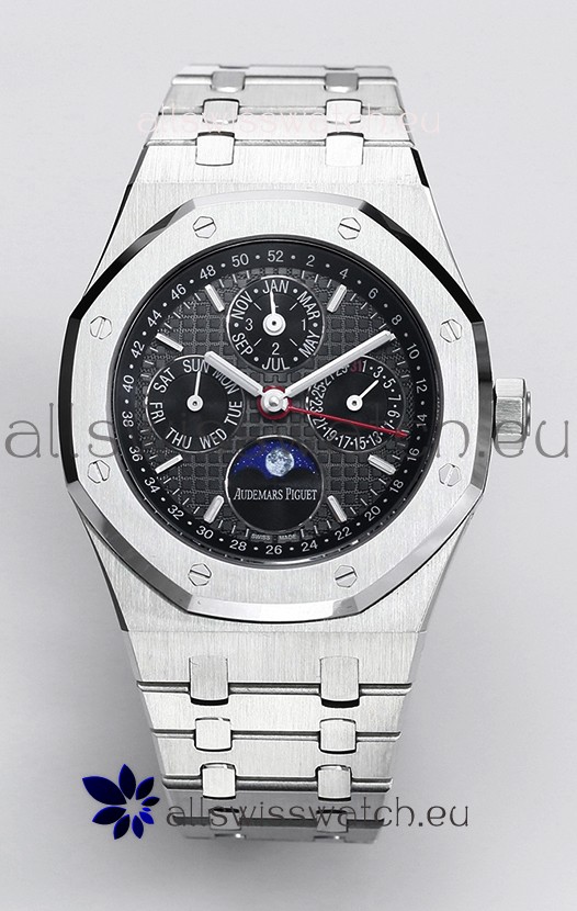 Audemars Piguet Royal Oak Perpetual Calendar Swiss Replica 904L Steel - Black Dial 