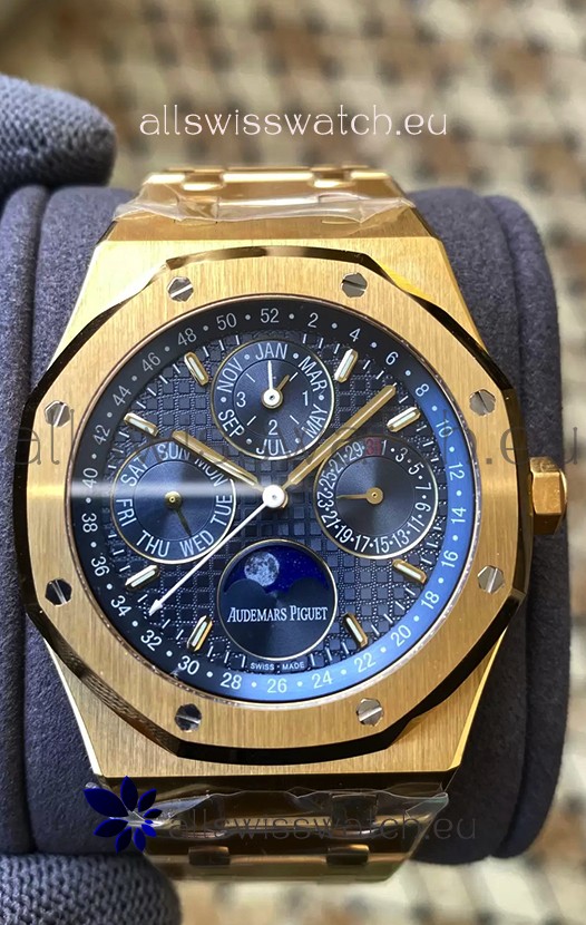 Audemars Piguet Royal Oak Perpetual Calendar Swiss Replica 904L Steel in Yellow Gold Casing