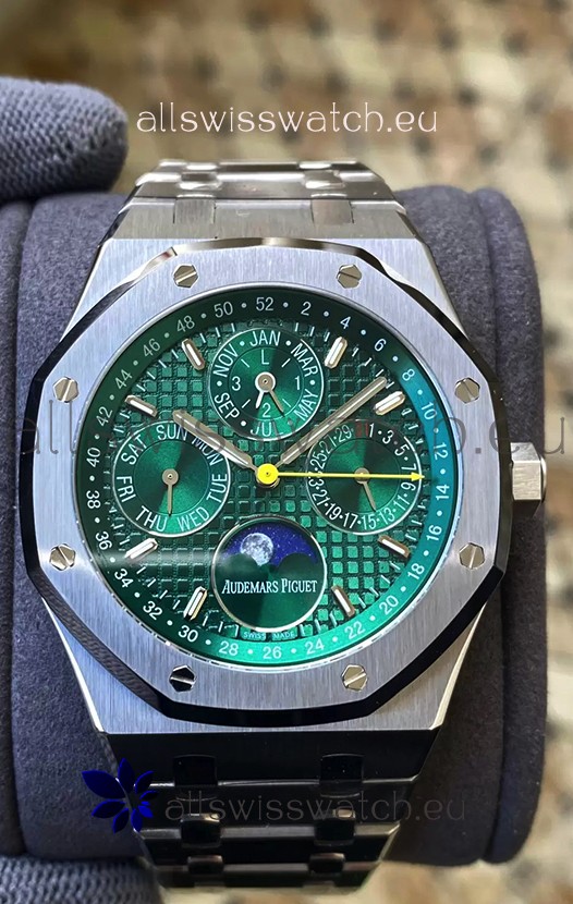 Audemars Piguet Royal Oak Perpetual Calendar Swiss Replica 904L Steel in Green Dial 