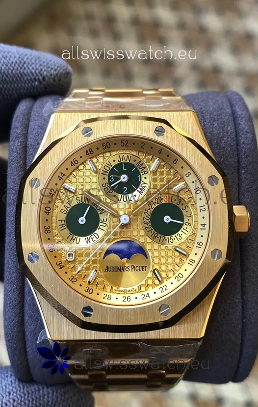 Audemars Piguet Royal Oak Perpetual Calendar Swiss Replica 904L Steel in Yellow Gold Casing