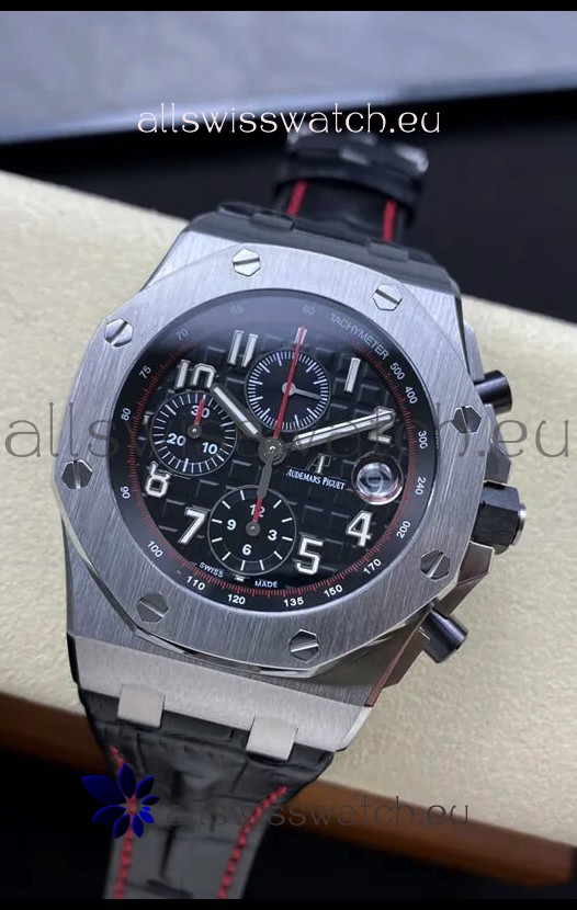 Audemars Piguet Royal Oak Offshore Black Dial Chronograph 1:1 Mirror Replica Watch - 904L Steel