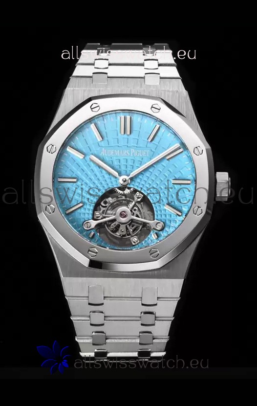 Audemars Piguet Royal Oak Tourbillon 41mm in 904L Casing - Tiffany Blue Tapisserie Dial 1:1 Ultimate Replica