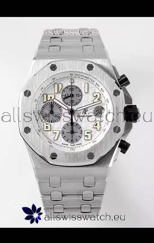Audemars Piguet Royal Oak Offshore White Dial Chronograph 1:1 Mirror Replica Watch - 904L Steel