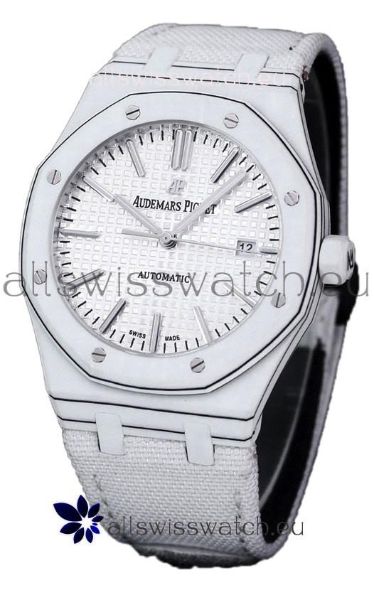 Audemars Piguet Royal Oak Ref.15400 Forged Carbon Casing Watch White Dial in 1:1 Mirror Replica