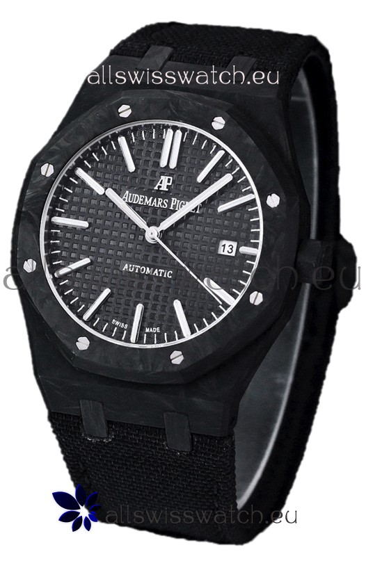 Audemars Piguet Royal Oak Ref.15400 Forged Carbon Casing Watch Black Dial in 1:1 Mirror Replica