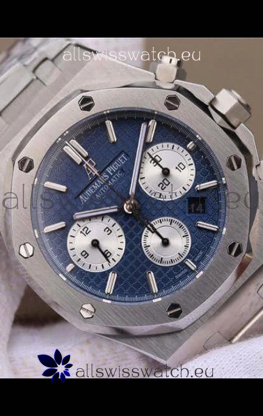 Audemars Piguet Royal Oak Chronograph Blue Dial Steel Strap Swiss Replica Watch