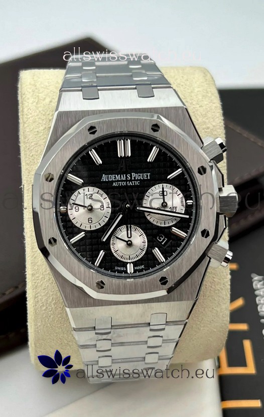 Audemars Piguet Royal Oak Chronograph Black Dial Steel Strap Swiss Replica Watch
