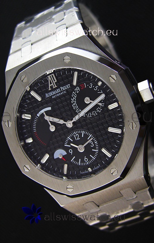 Audemars Piguet Royal Oak Dual Time Swiss Replica Watch in Black Dial