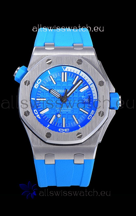Audemars Piguet Royal Oak Diver Swiss Replica Watch Light Blue Dial 1:1 Quality 3120 Movement 904L Steel 