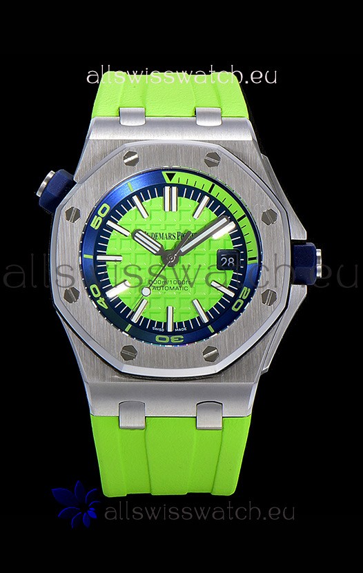 Audemars Piguet Royal Oak Diver Swiss Replica Lime Green Dial 1:1 Quality 3120 Movement 904L Steel 