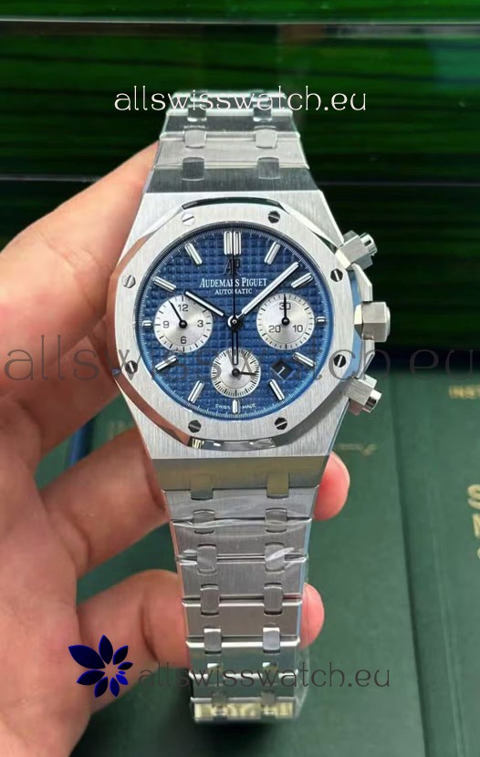 Audemars Piguet Royal Oak Chronograph Blue Dial Steel Strap Swiss Replica Watch
