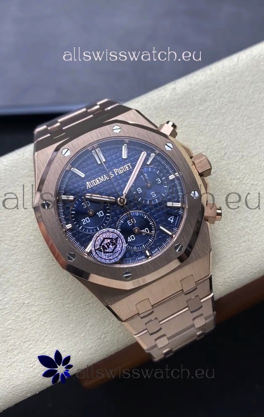 Audemars Piguet Royal Oak Super Clone - Blue Dial Rose Gold Casing 41MM