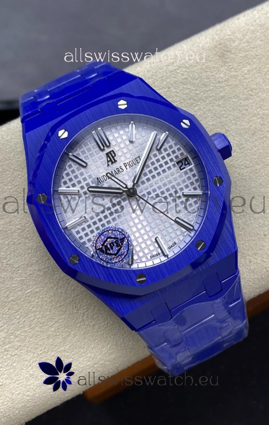 Audemars Piguet Royal Oak 15500 Blue Ceramic Casing Super Clone Replica Watch Steel Dial