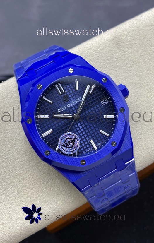 Audemars Piguet Royal Oak 15500 Blue Ceramic Casing Super Clone Replica Watch Blue Dial