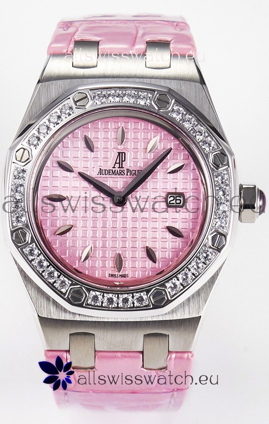Audemars Piguet Royal Oak 33MM 904L Steel Quartz Pink Dial Swiss Replica Watch 