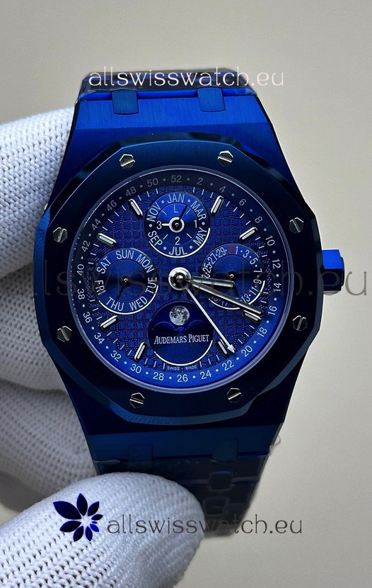 Audemars Piguet Royal Oak Perpetual Calendar Super Clone Blue Ceramic Replica Watch