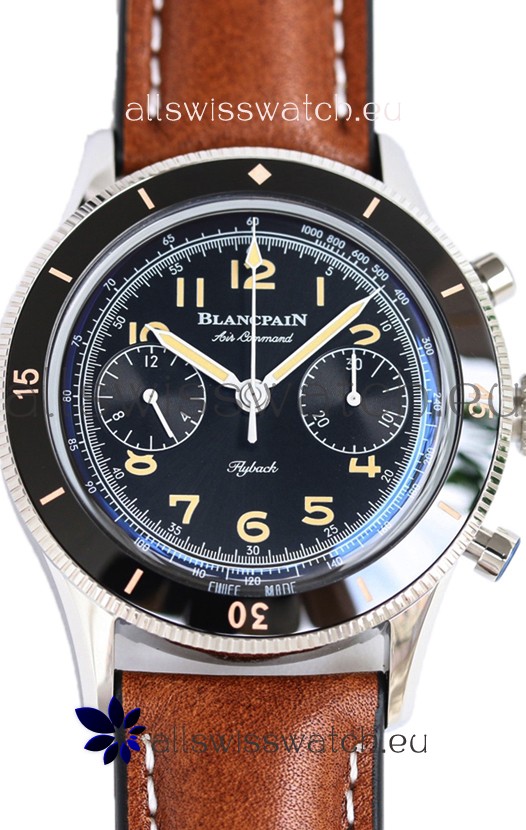 Blancpain Air Command Black Dial Steel Casing 1:1 Mirror Replica Watch