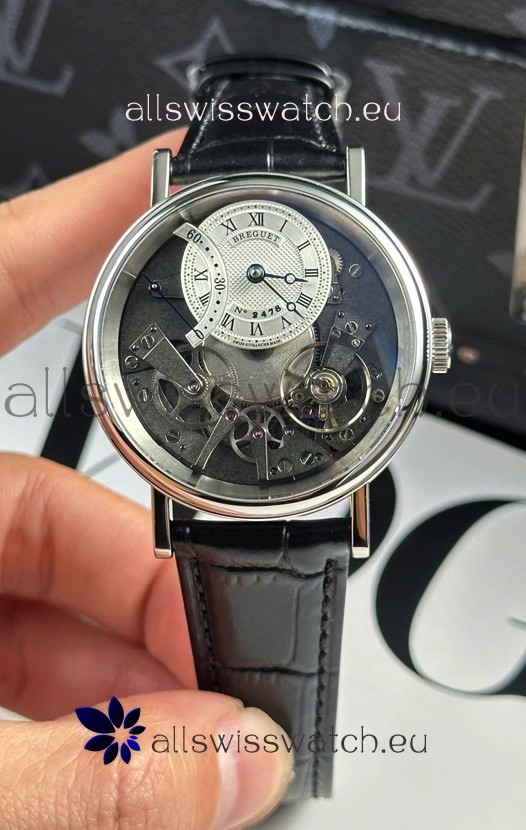 Breguet Tradition 7057BR/R9/9W6 Steel Casing Single Tourbillon Swiss Replica Blue Strap Watch