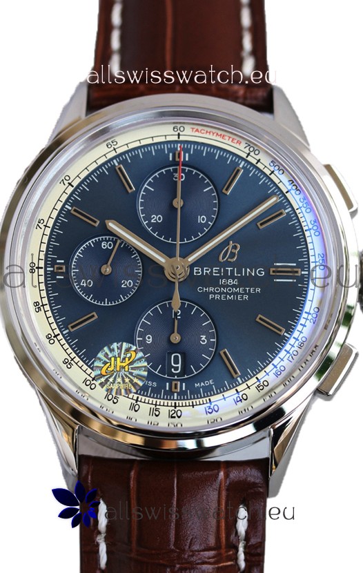 Breitling Premier B01 Chronograph 42 Edition Steel Casing Blue Dial - 1:1 Mirror Replica Watch