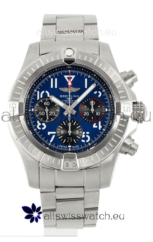 Breitling Avenger B01 Chronograph 45 Stainless Steel Blue Dial 1:1 Mirror Swiss Replica Watch 