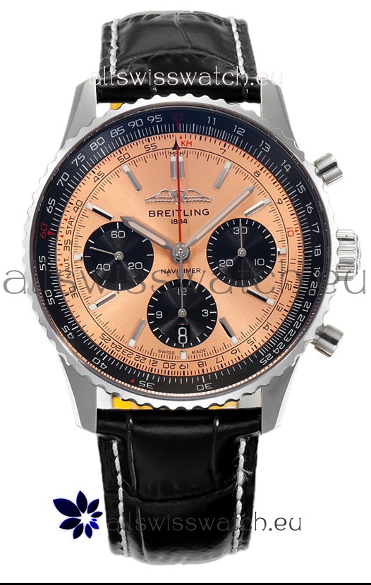 Breitling Navitimer B01 Chronograph 43 Copper Dial - 904L Steel Casing 1:1 Mirror Swiss Replica
