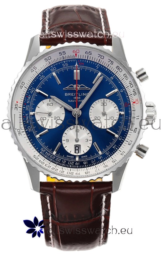 Breitling Navitimer B01 Chronograph 43 Blue Dial - 904L Steel Casing 1:1 Mirror Swiss Replica