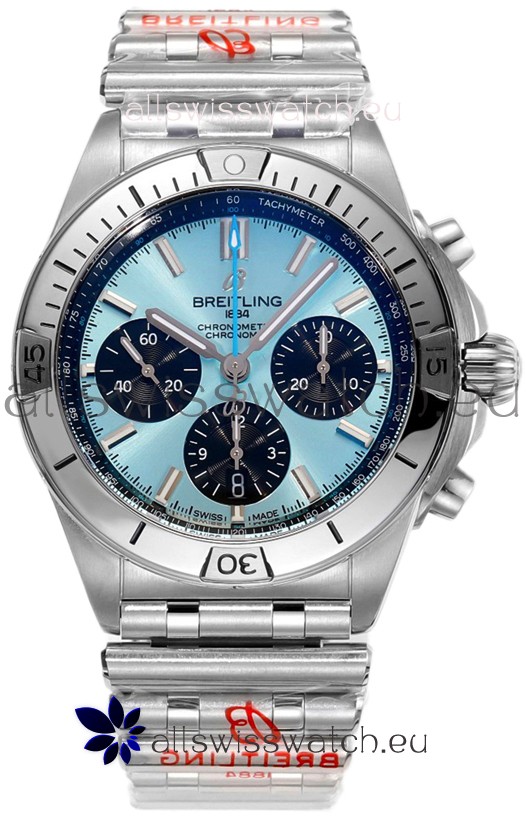 Breitling Chronomat B01 42 Edition Swiss 904L Steel Casing Light Blue Dial 1:1 Mirror Replica Watch