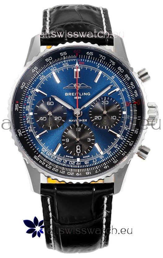 Breitling Navitimer B01 Chronograph 43 Blue Dial - 904L Steel Casing 1:1 Mirror Swiss Replica