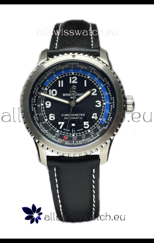 Breitling Navitimer Aviator 8 B35 Unitime Automatic 43 Black Dial 1:1 Mirror Swiss Replica Watch 